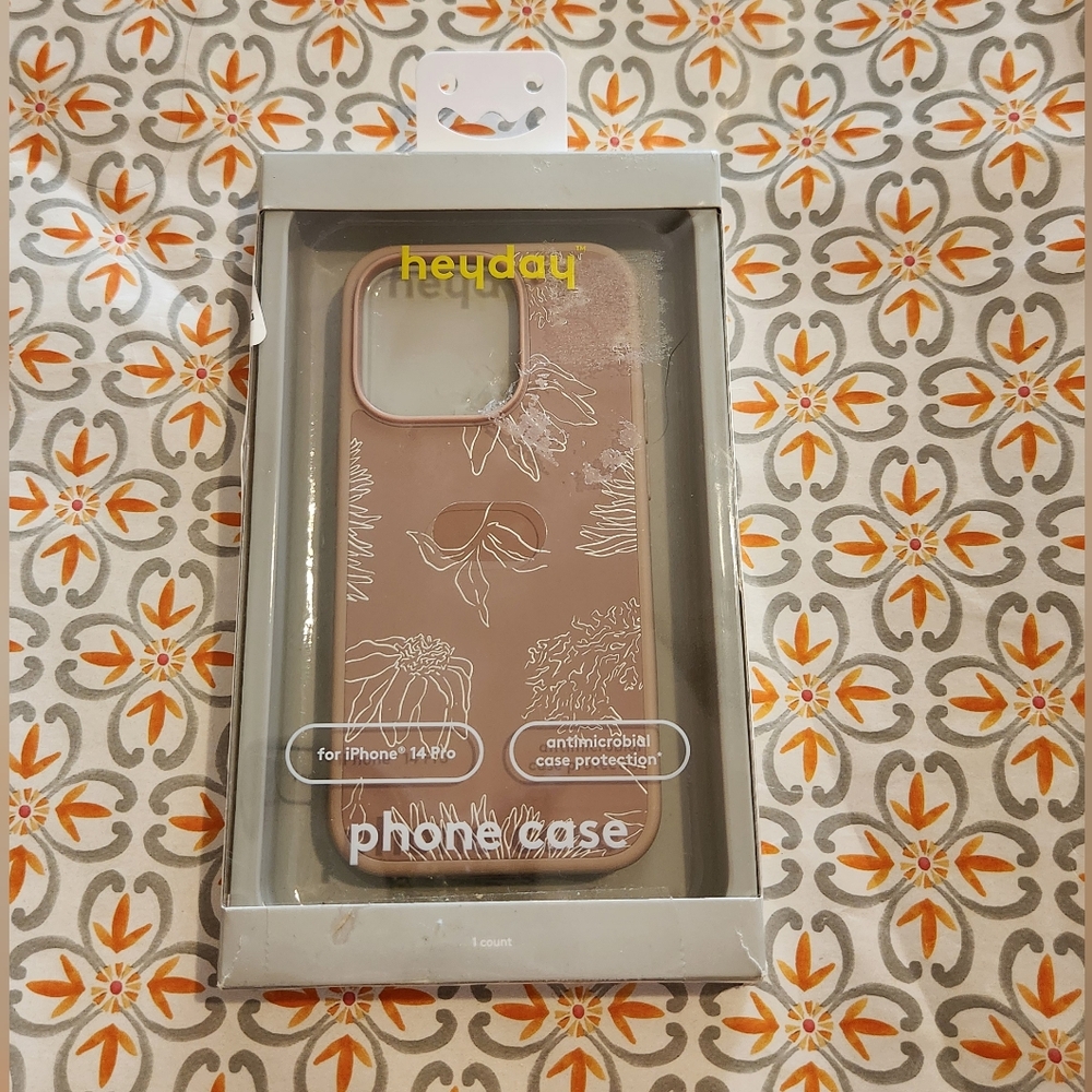 Heyday Brown Floral Phone Case for iPhone 14 Pro